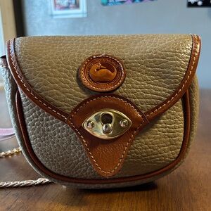 Dooney & Bourke Brown and Tan Leather Crossbody Bag